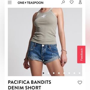 One Teaspoon Bandits denim shorts. Low rise.